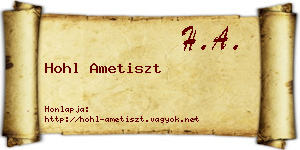 Hohl Ametiszt névjegykártya